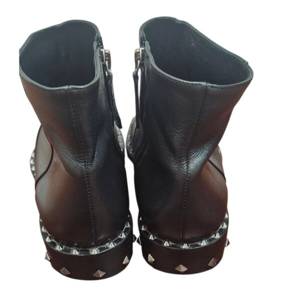 Schutz Black Leather Studded Ankle Boots Women’s 9.5B Rocker Moto Booties Brazil - Picture 9 of 14